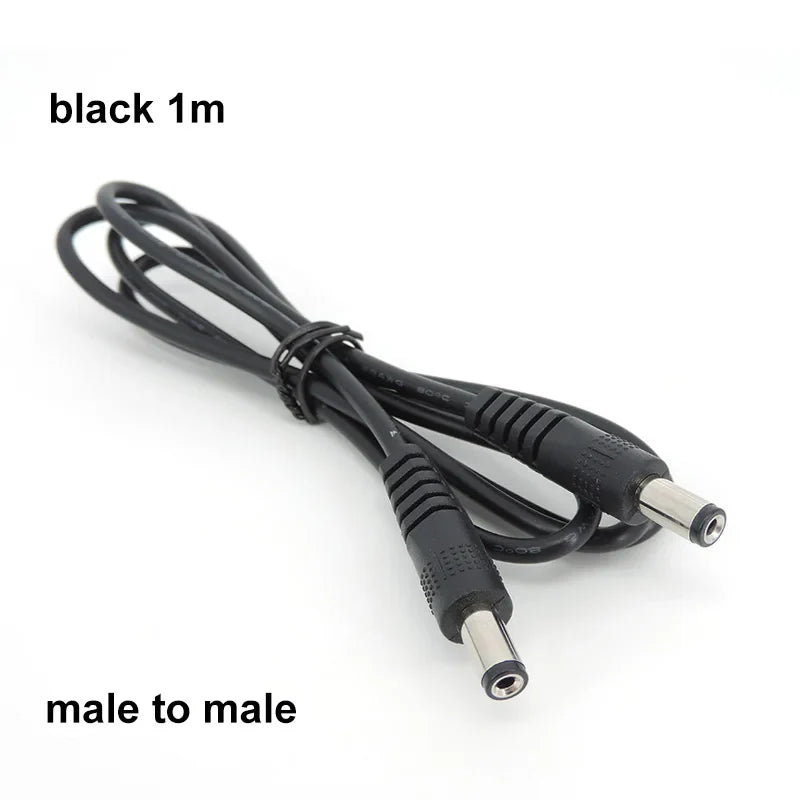 22awg 3A DC Male To male female Power supply Adapter white black cable Plug 5.5x2.1mm Connector wire 12V Extension Cords