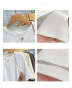 AOSSVIAO 2026 Summer 100% Cotton Women's T-shirt Bottoming Basic Crew Neck Fashionable Solid Lady Short Sleeve Tops Shirts