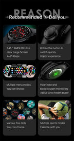 2026 NFC Smart Watch Amoled HD GPS Track Sports Heart Rate Bluetooth Call Waterproof Ladies Women Smartwatch For Women's Gift