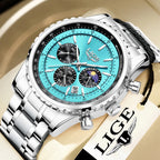 Relogio Masculino LIGE New Men Watch With Full Steel Waterproof Luminous Quartz Watch For Men Fashion Military Date Chronograph