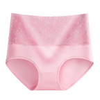 Plus Size Women's Cotton Underwear High Waisted Tummy Control Panties Full Coverage Briefs Jacquard Ladies Panty 3 Pack