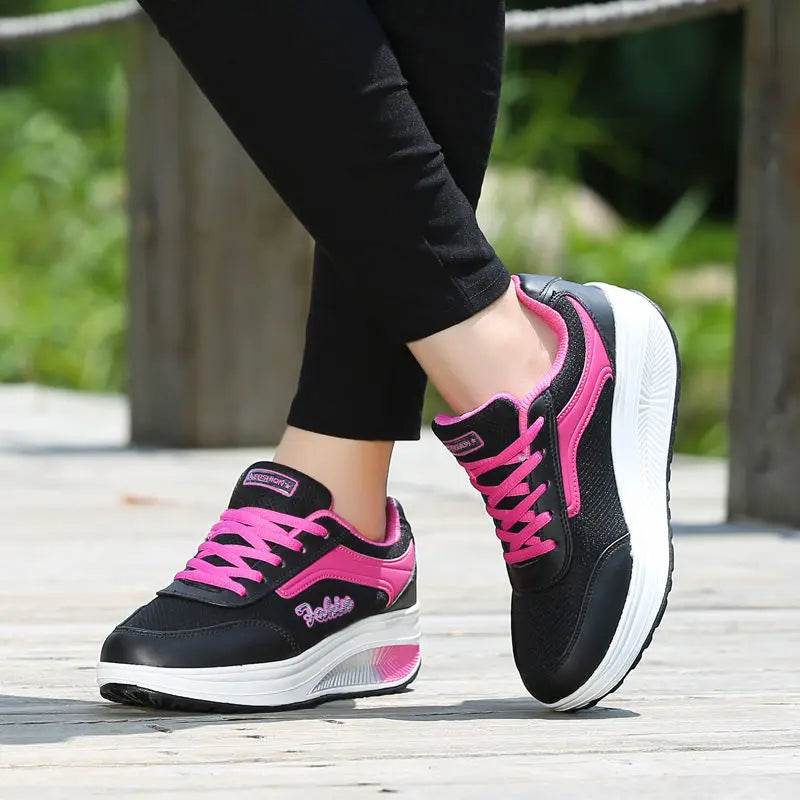 Women Breathable Lightweight Platform Walking Sneakers