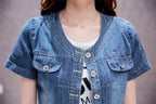 Denim Jacket Women 2023 Half sleeve Jean Jacket Woman Elastic Comfortable Denim Coat Short Denim Jacket Female