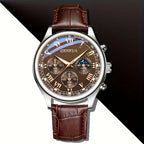 GENEVA High Quality Men's Luxury Belt Fashion Quartz Watch Men Round Business Student Sport Waterproof Glow Clock