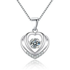 925 Sterling Silver Heart Pendant Necklace for Women