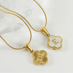 Lucky Clover Stainless Steel Pendant Necklace