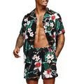 Floral Hawaiian  two piece men beach shorts set
