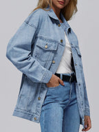 Women's Denim Jacket Denim Long Sleeve Oversized Button Jacket Fashion Jacket Autumn