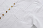 2025 Spring and autumn Cuban style fashion men's shirt trend casual multi-button stand collar loose long sleeve pants beach suit