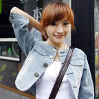 Denim Jacket Women 2023 Half sleeve Jean Jacket Woman Elastic Comfortable Denim Coat Short Denim Jacket Female