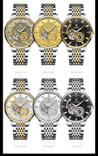 POEDAGAR Luxury Man Watch Stainless Steel Hollow Tourbillon Men Clock Luminous Mechanical Automatic Business Men's Watches Reloj
