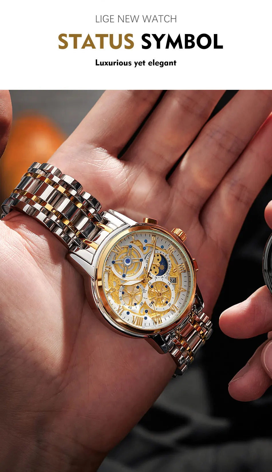 LIGE Men Watch Sports Quartz Watches Men Waterproof Chronograph Wristwatch Mens Military Hollow Clock Man Relogio Masculino