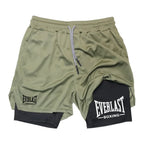 Everlast Double Layer Compression Shorts for Fitness and Basketball