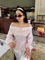 Women's White Tie Front Knot Blouse Elegant Sexy Oversized Collared Shirt with Bow Detail 2026 Women's Office Wear Tops