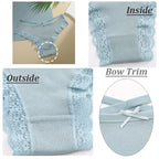 3PCS/Set Women’s Cotton Lace Bikini Panties – Low-Rise Breathable Soft Stretch Underwear (95% Cotton Comfort Fit) Sexy Low Rise Lace Brazilian Panties Hollow Out Soft Breathable Lingerie Female Bow Underwear S-XL