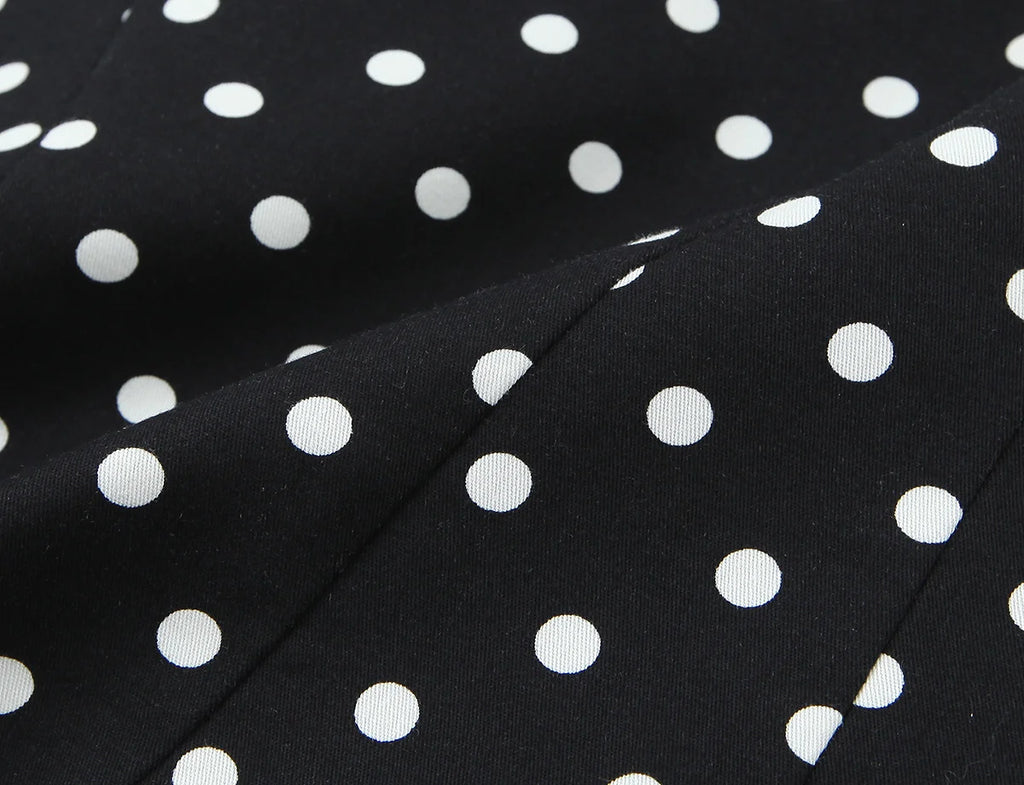 2026 Women New Fashion Suit Sexy Sleeveless Backless Polka Dot Halter Slim Short Top+Side Zipper Casual Short Skirts