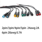 Male+Female Connector 2 3 4 5 6Pin M8 Cable Waterproof Connector For Ebike Optional Cable Ebike Accessories