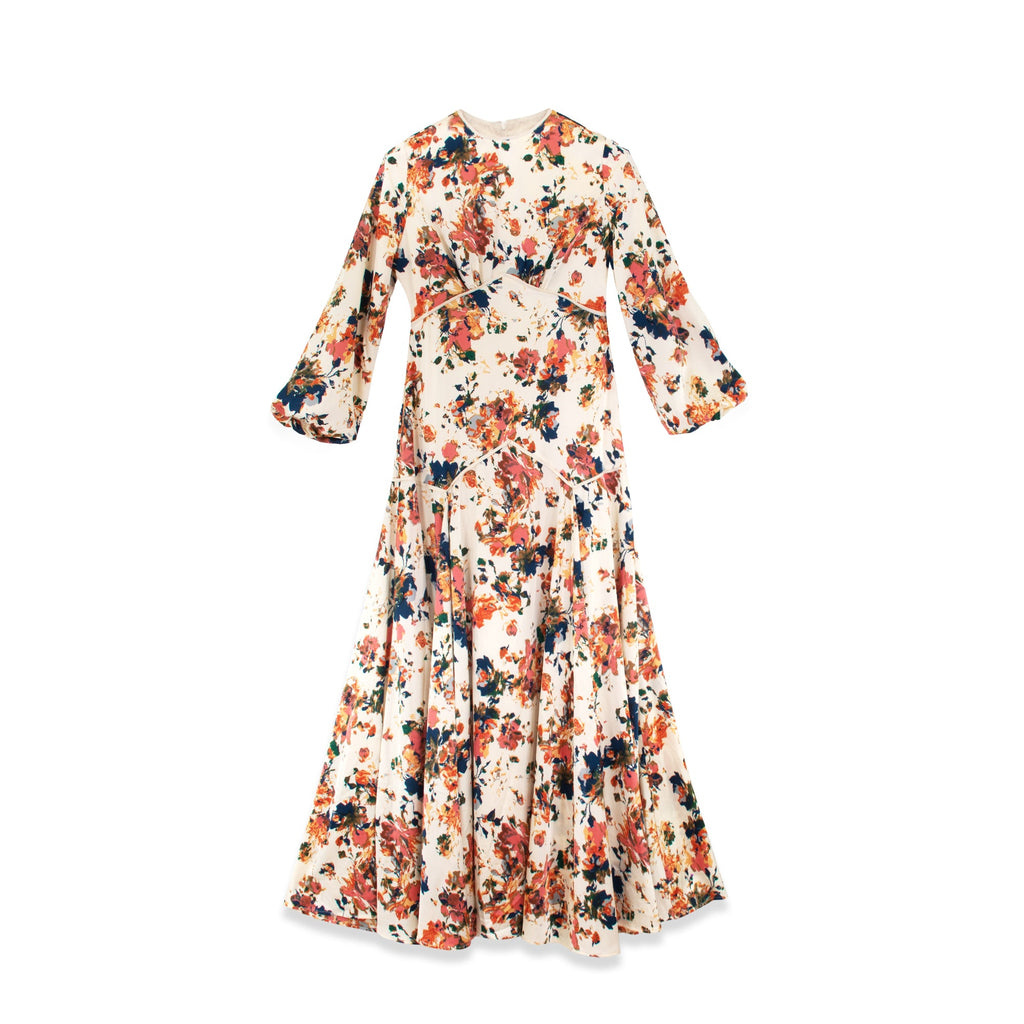 FLORAL PIPING DRESS