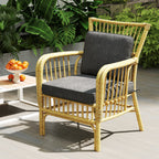 Set of 4 Outdoor Patio Cushion Set with Removable Covers