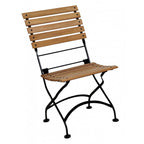 Seven Piece Dining Set with 32 x 72" African Teak Slat Top Table and Four Side Chairs and 2 Armchairs