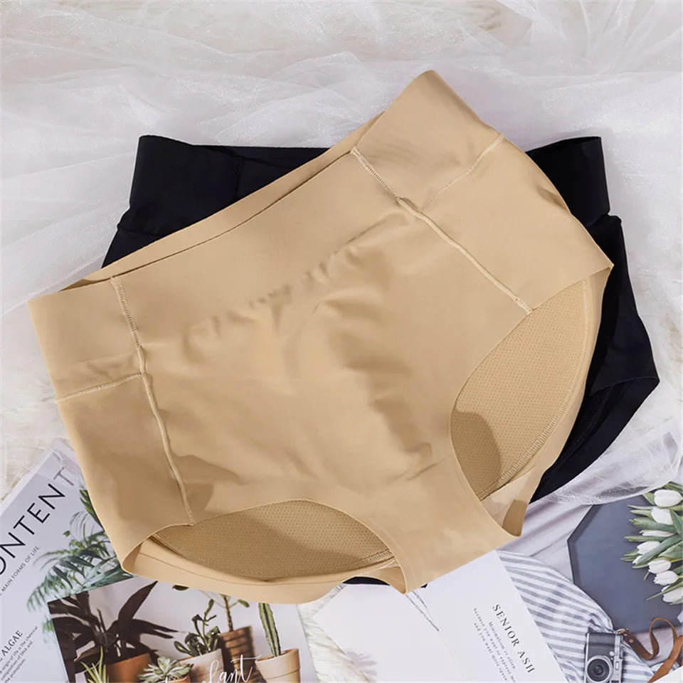 Women Body Shaper Buttocks Padded Panties Mid-Waist Hip Pad Fake Butt Lifter Underwear With Filling