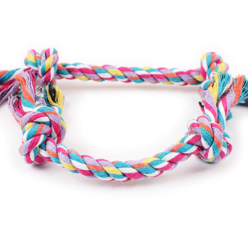 Pet Dog Toy Bite Rope Double Knot Cotton Rope Funny Cat Toy Bite Resistant and Sharp Teeth Pet Supplies Puppy Toys