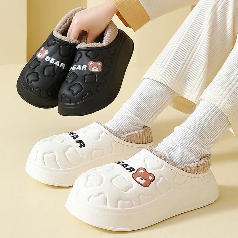 Waterproof Plush Warm Slippers for Indoor and Outdoor Comfort