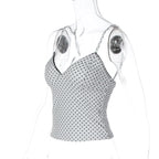 Dulzura Summer Latest Fashion Backless Slim Ruffles Polka Dot Camisole Women'S Sexy Elegant Y2K Clothes Party Club Street Outfit