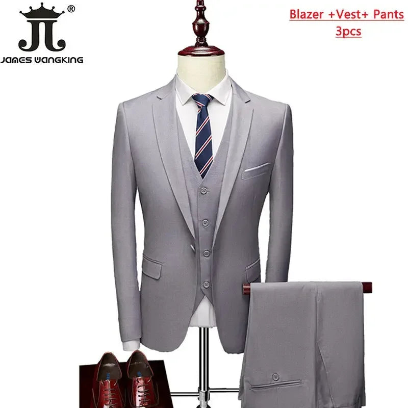 Men's Formal Slim Fit Suit Set, 2- or 3-Piece, M-6XL