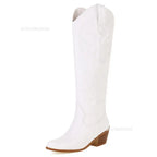 Plus Size 45 Women's Embroidered Western Knee-High Boots Cowboy Cowgirl Boots