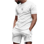 Men's two-piece sportswear short sleeved T-shirt and pants set running and fitness sportswear 2026 summer big discount