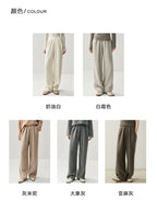 New Women's 100% Cashmere Knitted Thick Pants Autumn Winter Comfortable Skin Friendly Wide-leg Pants Solid Color Casual Clothing