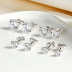 925 Sterling Silver Moissanite Stud Earrings for Women