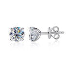 925 Sterling Silver Moissanite Stud Earrings for Women