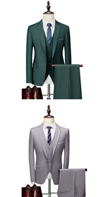 Men's Formal Slim Fit Suit Set, 2- or 3-Piece, M-6XL