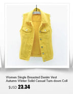 New Denim Vest Women's Spring Autumn Clothes Sleeveless Wild Tops Short Hooded Jacket Women Denim Jeans Vest Jacket Female