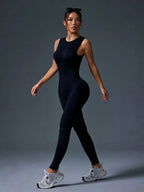 🧘‍♀️ Seamless Sleeveless Yoga Jumpsuit with Zipper Closure