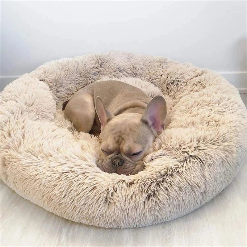Round Pet Bed for Large Dog Bed Super Soft Cat Bed Plush Dog House for Medium Dog House Winter Warm Sleeping 40-90cm 6 Sizes