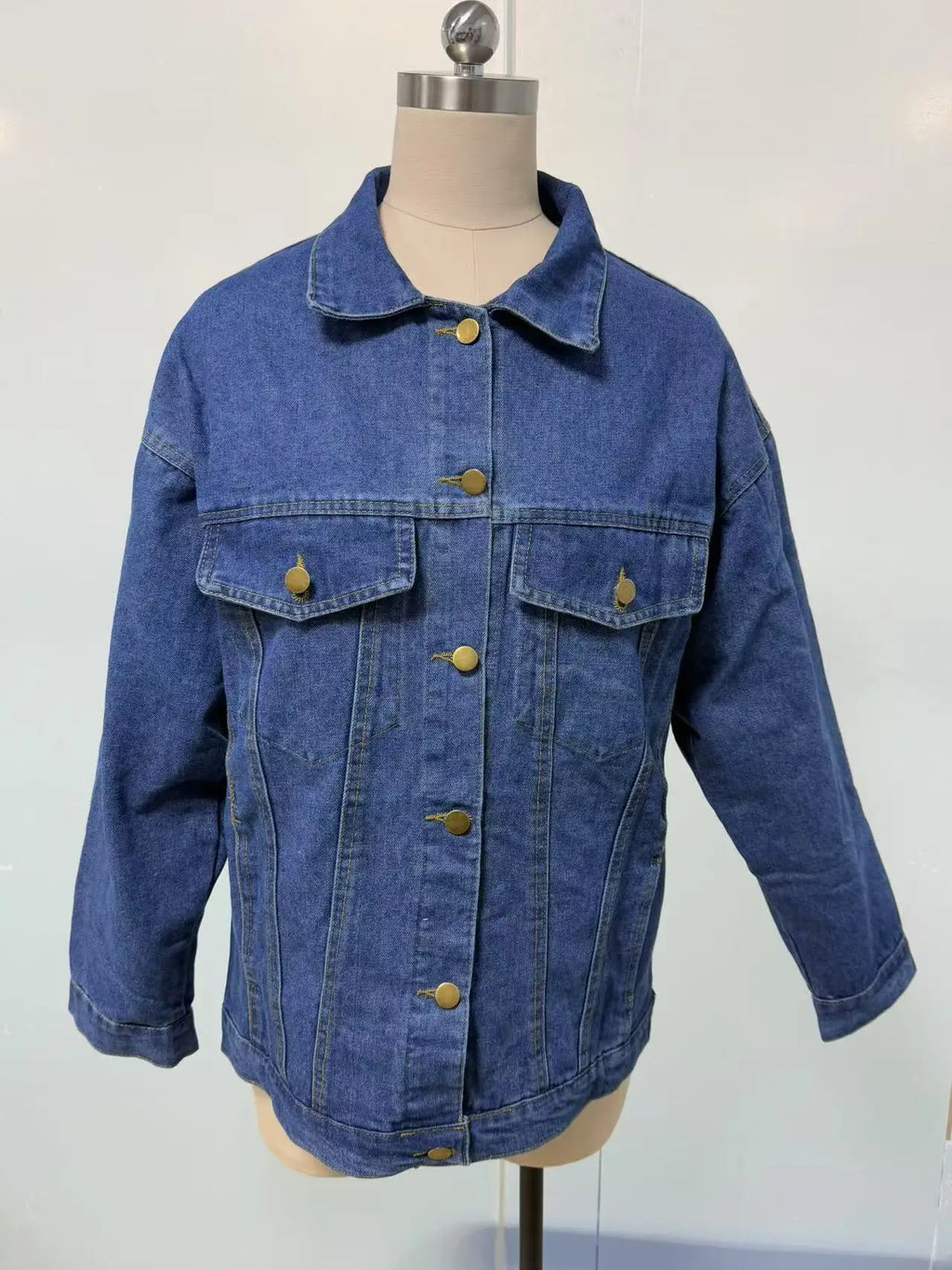Women's Denim Jacket Denim Long Sleeve Oversized Button Jacket Fashion Jacket Autumn
