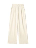 Willshela Women Fashion Solid Pleated Front Zipper Wide Leg Pants Vintage High Waist Full Length Female Chic Lady Trousers