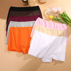 FINETOO 3PCS Women's Cotton Boyshort Panties Breathable Low Waist Solid Colors Underwear Female Casual Sports Boxers Underpants