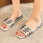 2024 Summer New Fashion Square Toe Ladies Slippers