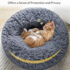 Round Pet Bed for Large Dog Bed Super Soft Cat Bed Plush Dog House for Medium Dog House Winter Warm Sleeping 40-90cm 6 Sizes