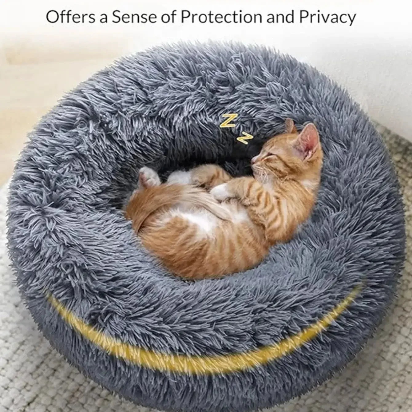 Round Pet Bed for Large Dog Bed Super Soft Cat Bed Plush Dog House for Medium Dog House Winter Warm Sleeping 40-90cm 6 Sizes