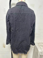New Washed Denim Shirt Jacket for Women Fall/Winter Street Style with Distressed Hem Women's Outerwear