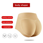 Women Body Shaper Buttocks Padded Panties Mid-Waist Hip Pad Fake Butt Lifter Underwear With Filling
