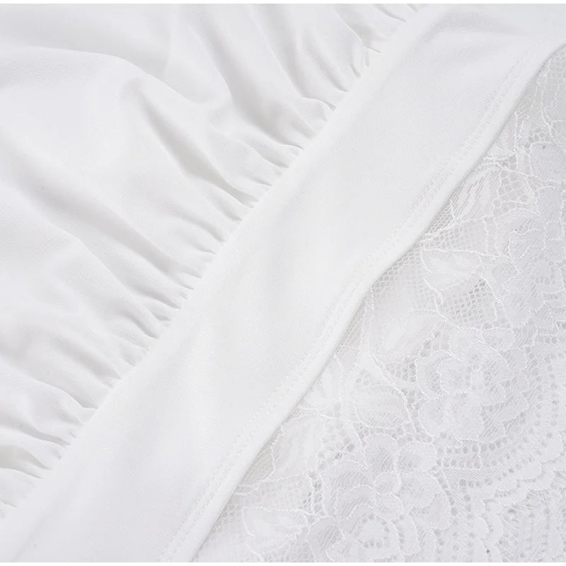 Lace Patchwork Halter Sleeveless Top Bow SLeeveless Tie Slim Fitted 2026 Summer Elegant Women Blouse Versatile Chic Lady Top