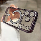 Phone Case Luxury Plating for Magsafe Case for iPhone 17 Air 16 15 14 Plus 13 12 Pro Max Magnetic Wireless Charging Transparent Soft Cover