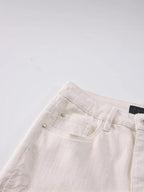 Designer Women Fashion Spring Summer Embroidery Flowers Jeans Hollow Out High Waist Denim Pants Casual Ankle Length Trousers