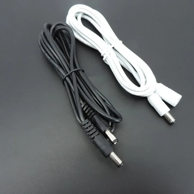 22awg 3A DC Male To male female Power supply Adapter white black cable Plug 5.5x2.1mm Connector wire 12V Extension Cords